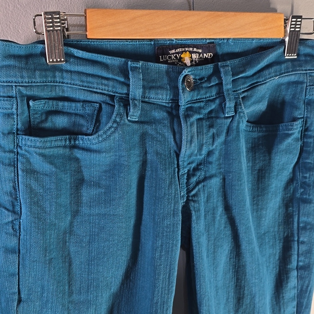 Lucky Brand Jeans Women's Size 4 Crayola teal Blue Ankle Jeans - Picture 3 of 13